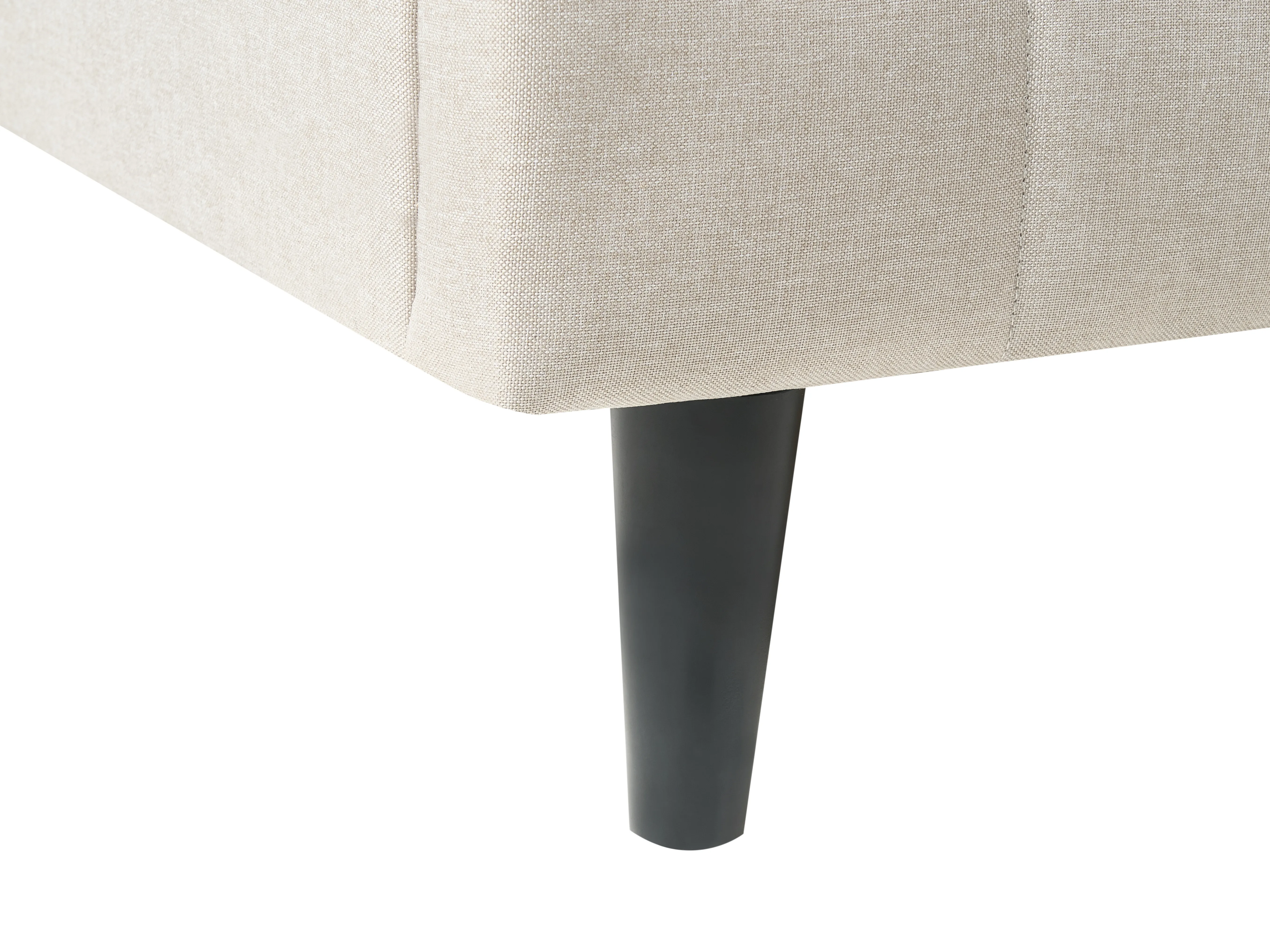 Bed met LED-verlichting Stof BEAULIEU 180 x 200 cm met opbergruimte met USB-poort Beige