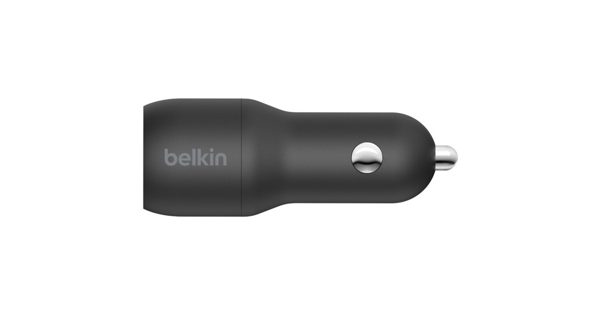 BelkinBoost Charge 2-poorts USB-A-autolader met USB-A naar Micro-USB kabel  (Zwart, 24W)