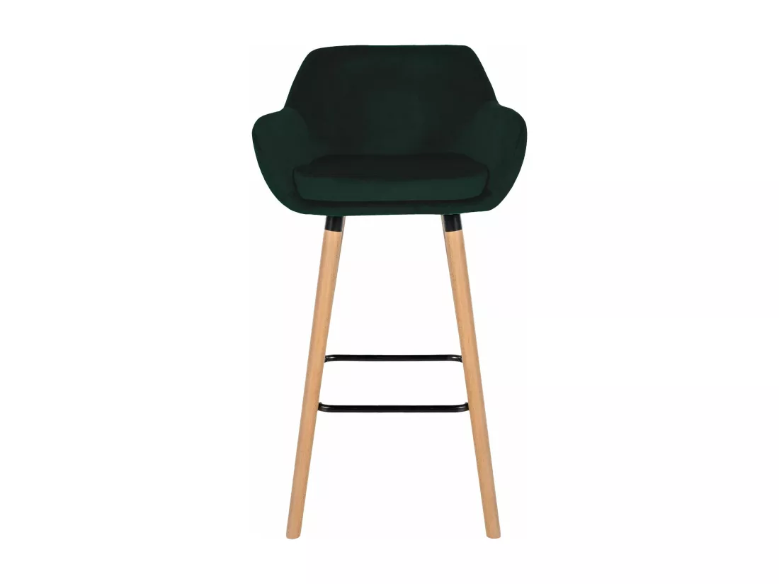 Lot de 2 Tabouret de bar - Velours & Chrome - Vert - Grant