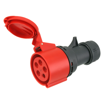 Cee Contrastekker 5-polig RA 32 A 400 V Rood
