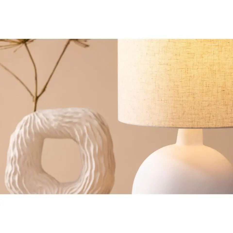 Svea - Sora ronde tafellamp - wit