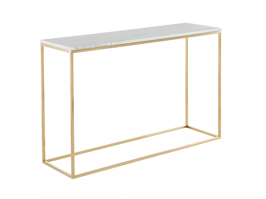 Console design ARETHA - Marbre et Métal - Blanc et Doré de Pascal MORABITO