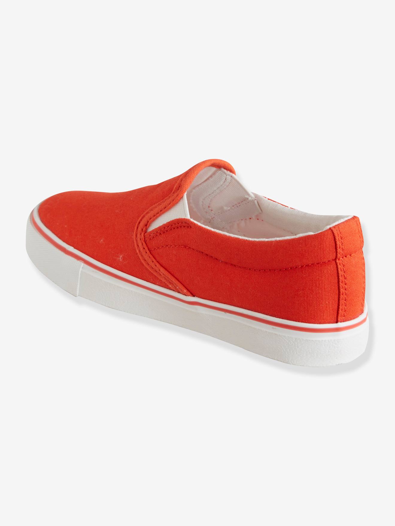 Tênis slip-on feminino, vermelho vivo, liso