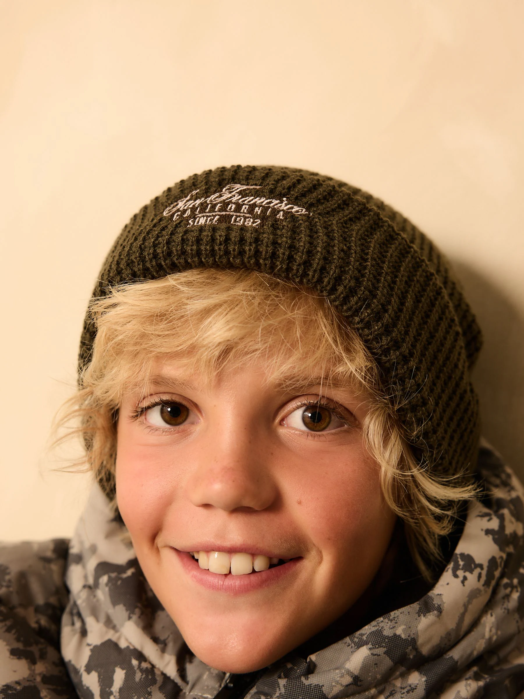 Kakigroen - Wafel beanie-muts (1-16jr)
