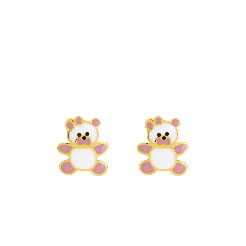 Boucles d'oreilles enfant - Or 18 Carats - Nounours