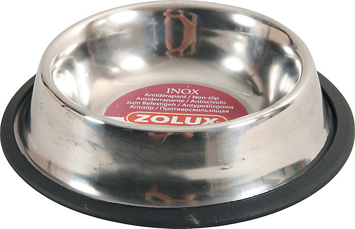 Ecuelle en inox ronde antidérapante pour chien, 0,7L
