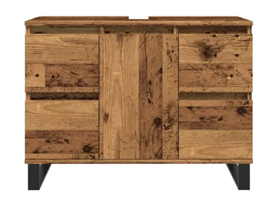 Armoire de salle de bain vieux bois 80x33x60 cm bois ingénierie