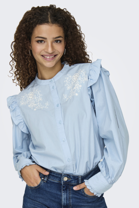 Only blauwe dames blouse