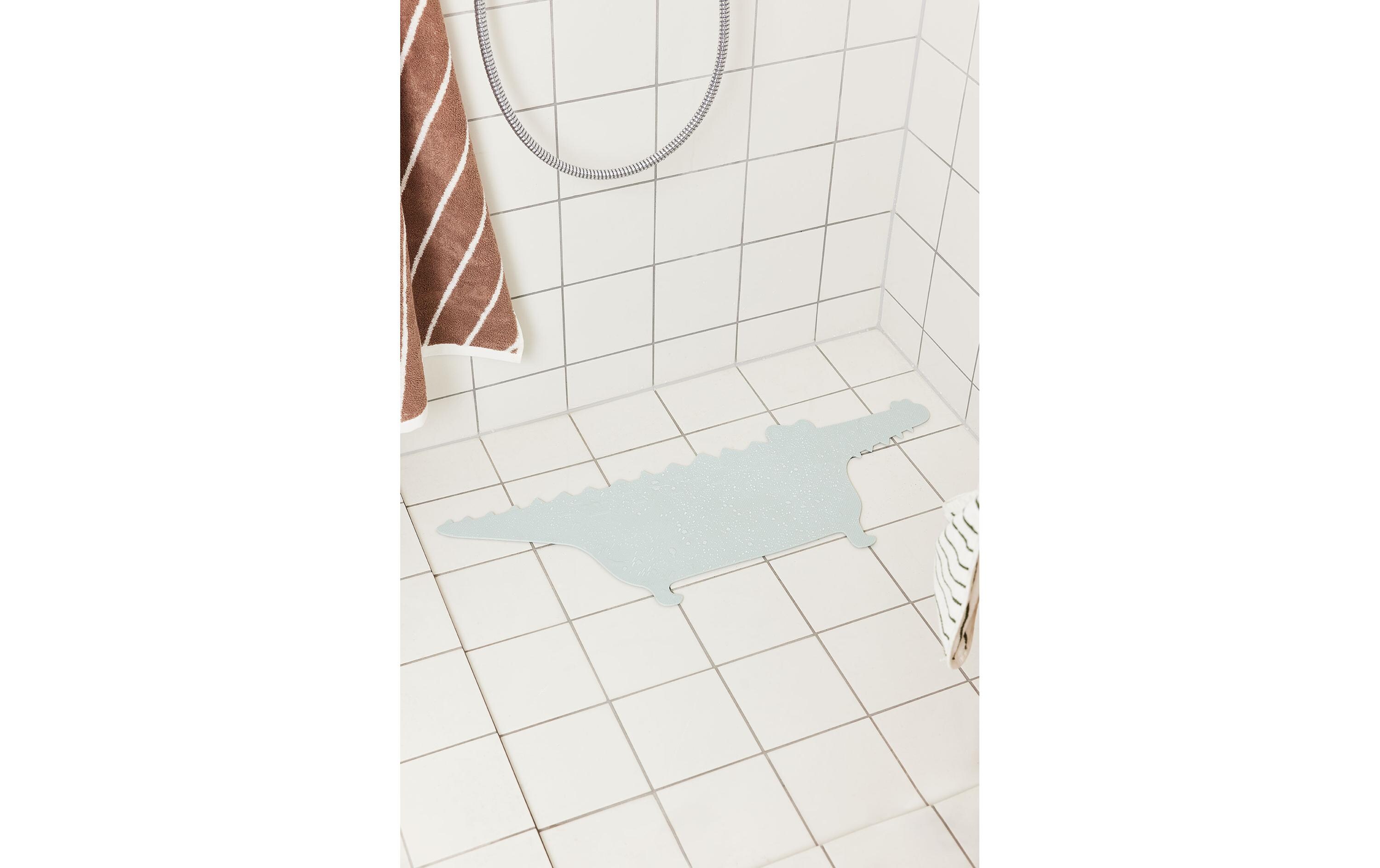 Badewanneneinlage Crocodile Gustav GraugrünSilikonmatte im Krokodil Design