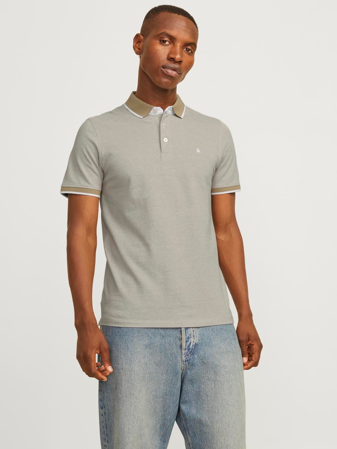 Jack & Jones Poloshirt »JJEPAULOS Slim Fit, sportlich-elegant, mit Stickerei und Knopfleiste«, 2 Stk. unifarben, modisch, slim fit, Baumwolle, Polokragen