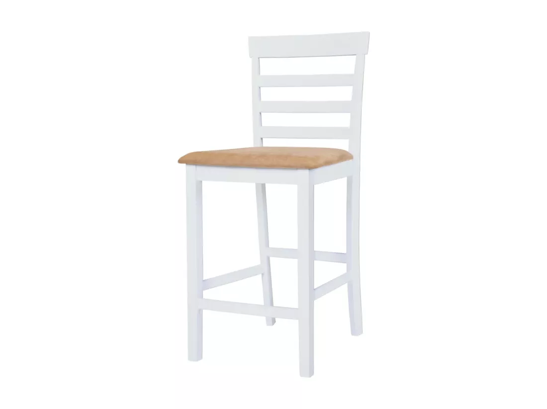 Table et chaises de bar 3 pcs Bois massif Marron et blanc