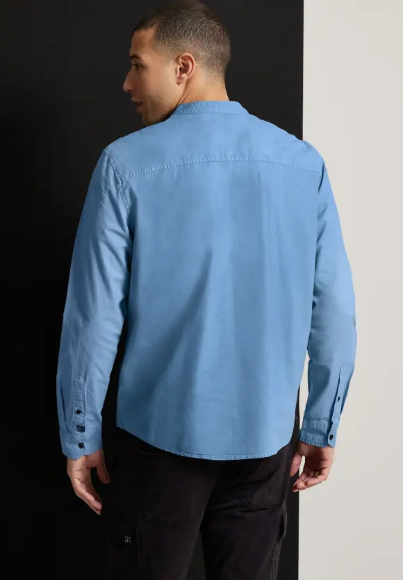 Hemd mit Stehkragen - smoky blue