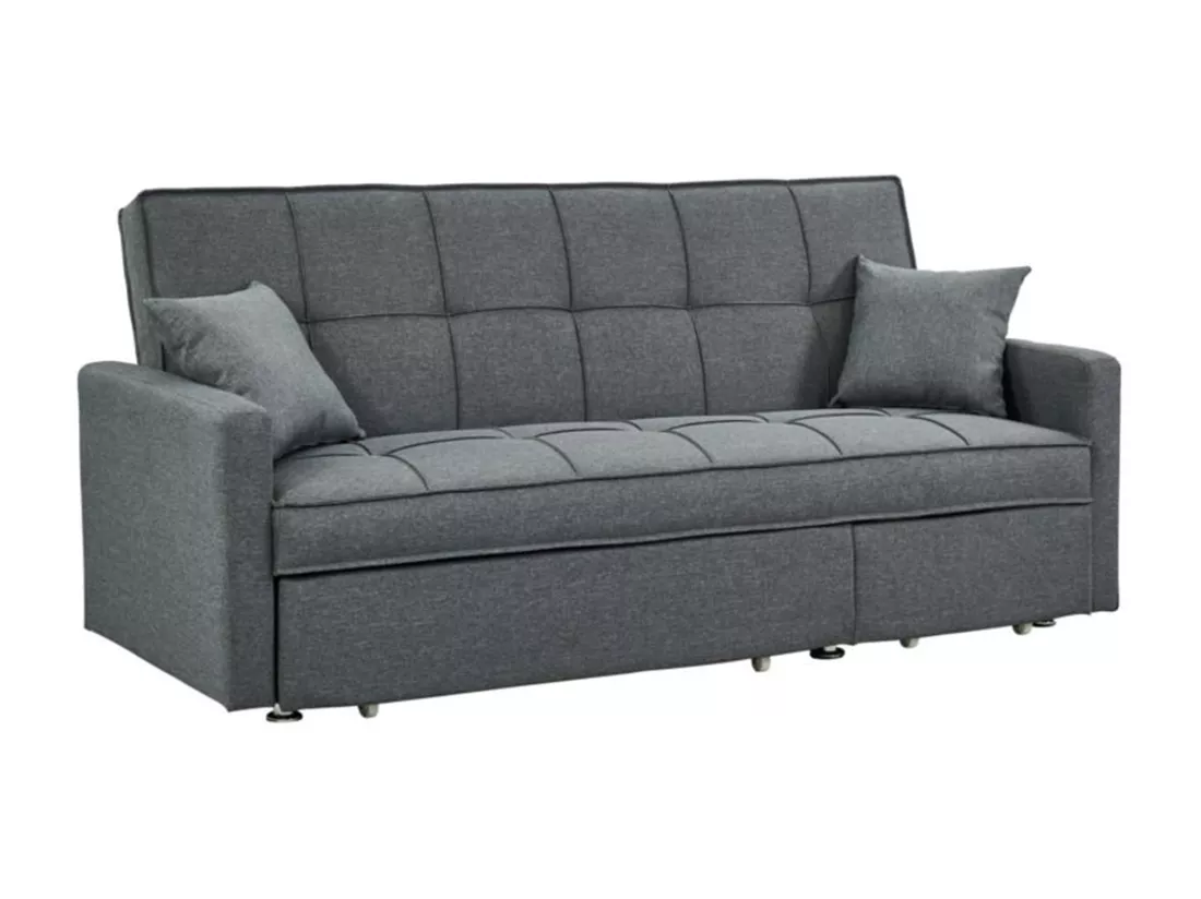 Canapé 3 places convertible en tissu CANETTI - Gris