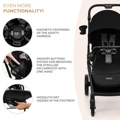Kinderkraft YOXI 2-in-1 Duovogn, Pure Black