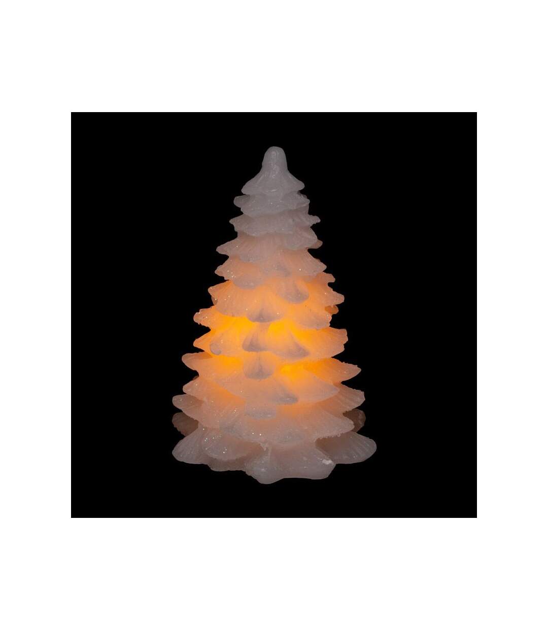 Bougie Déco Led Sapin 10cm Blanc