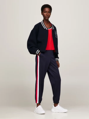 Calça de moletom Sport Global com listras e punhos canelados
