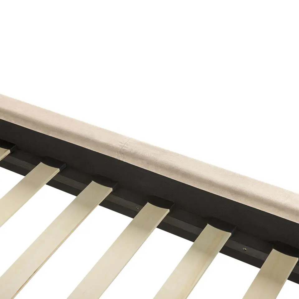 VILETTE - Tweepersoonsbed - Beige - 140 x 200 cm - Fluweel