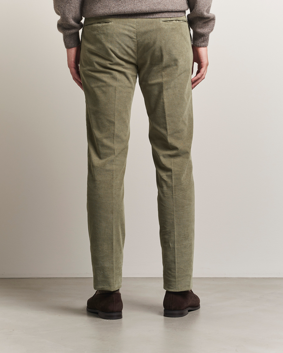 Incotex Slim Fit Baby Corduroy Trousers Sage