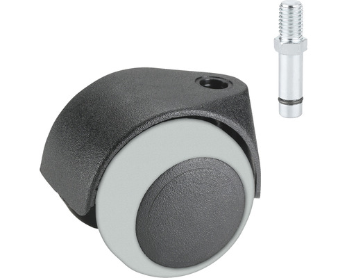 Tarrox transportmaterieel dubbel wiel, tot 40 kg, 50 x 60 mm M8 pen/draad