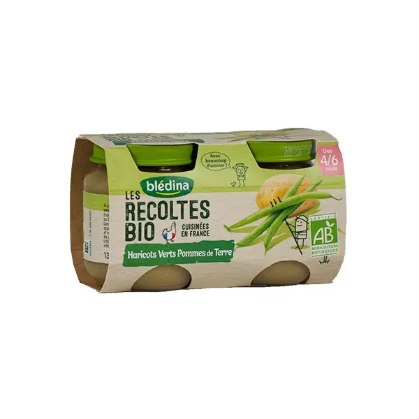 Blédina Colheitas Orgânicas Feijão Verde Batata +4m 2 x 130g