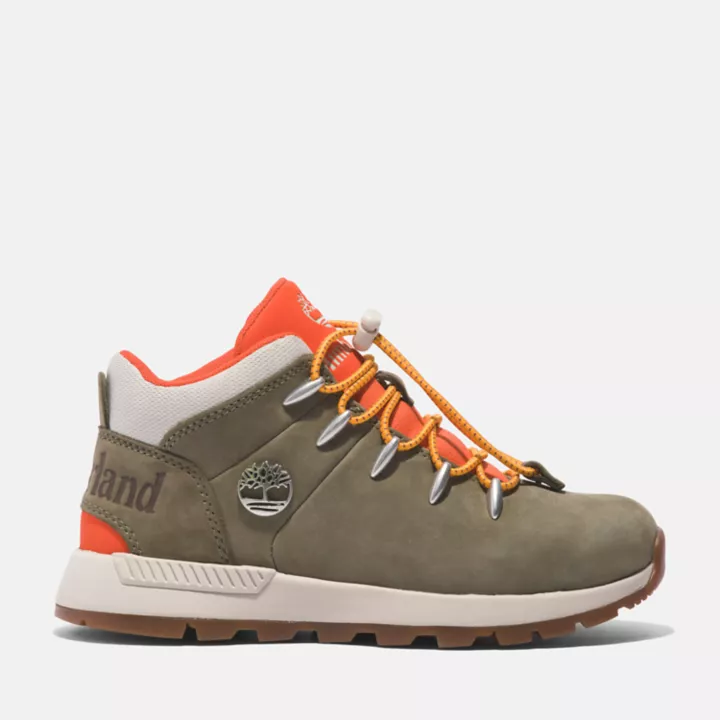 Chaussure de randonnée mi-haute Sprint Trekker pour enfant en vert foncé