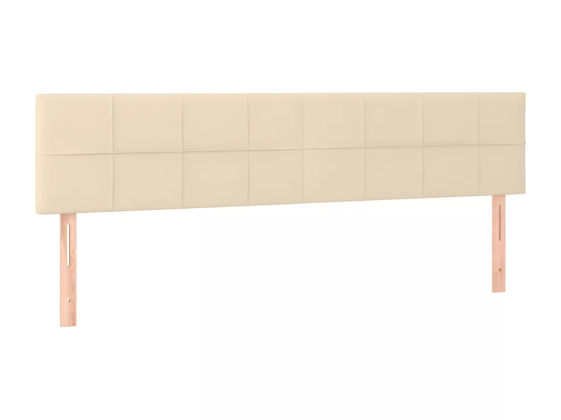 Sommier tapissier et matelas et LED Crème 200x200 cm Tissu