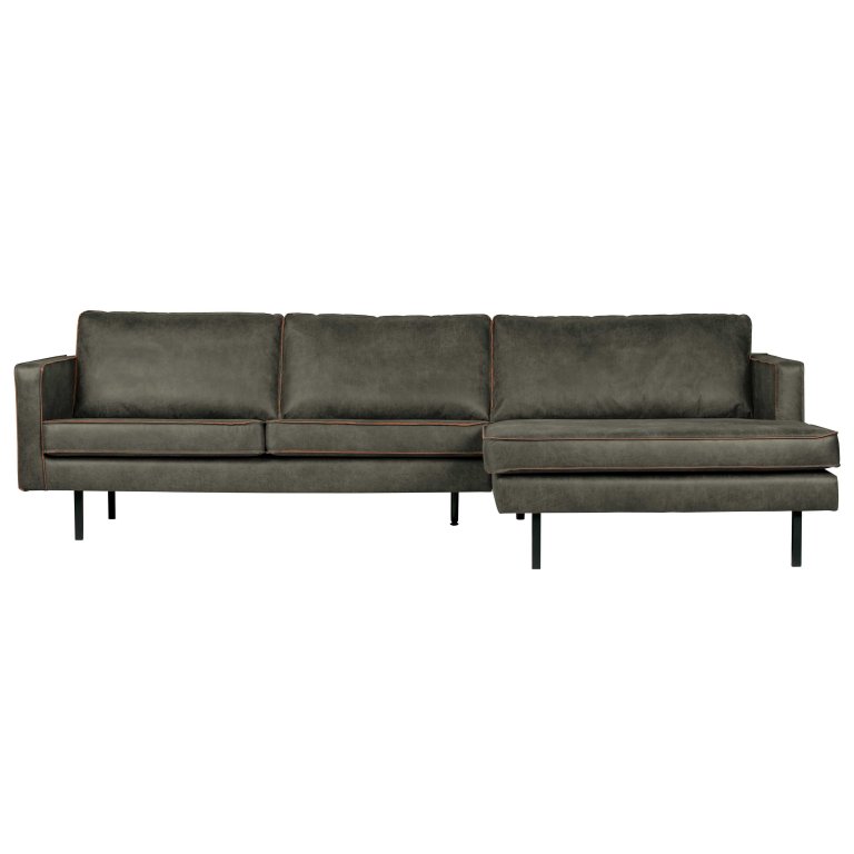 WOOOD Rodeo 3-zits bank met chaise longue rechts army