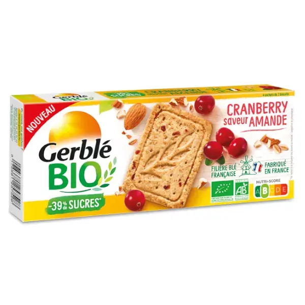 Gerblé Orgânico Sabor Cranberry e Amêndoa 132g
