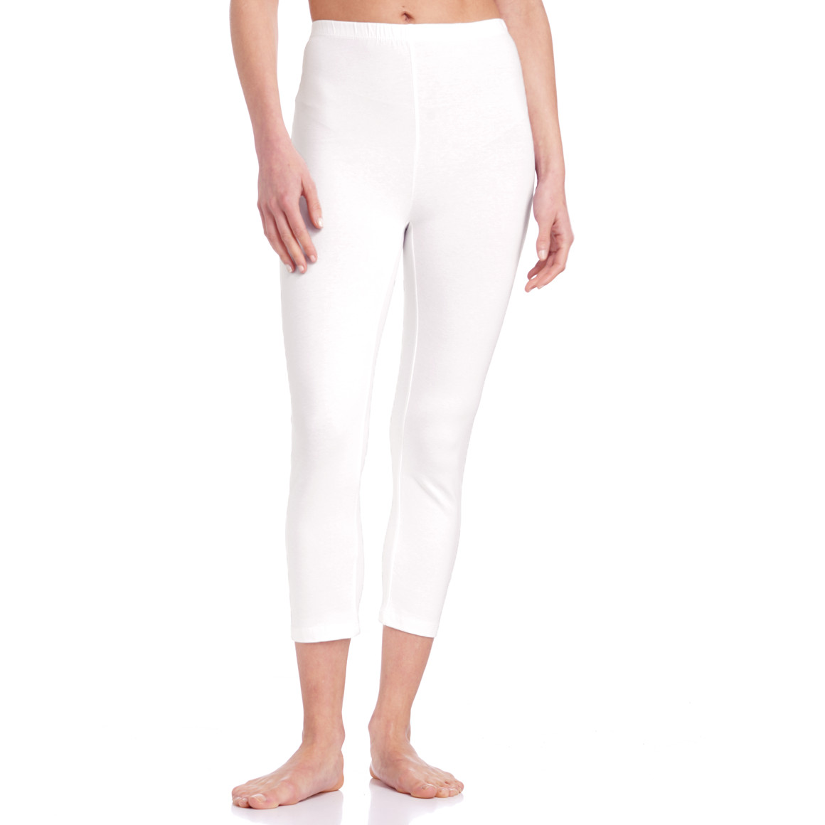 Famy 2 Damen 3/4-Leggings unifarben weiss / schwarz