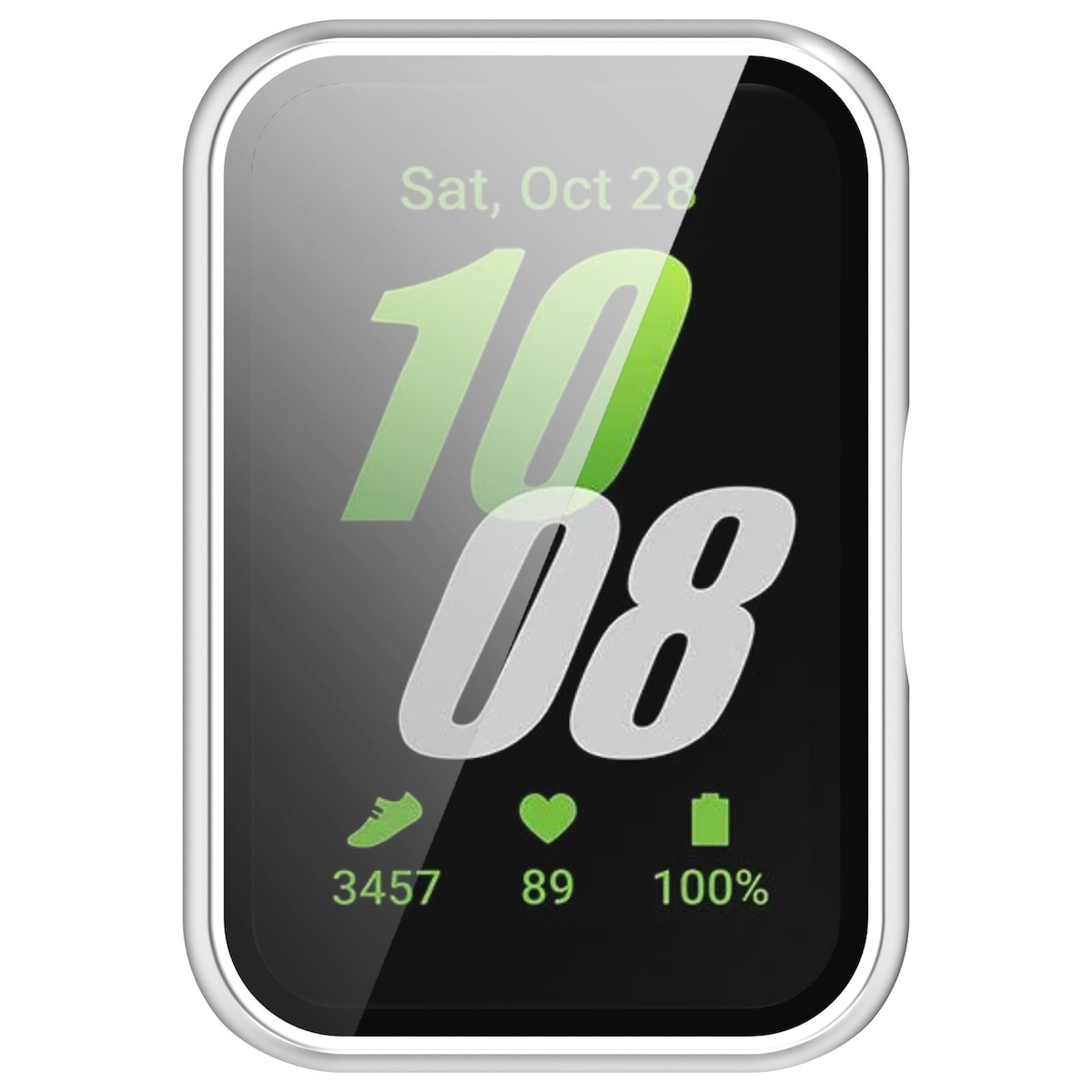Veske med skjermbeskytter i herdet glass til Samsung Galaxy Fit 3 (SM-R390) Sølv