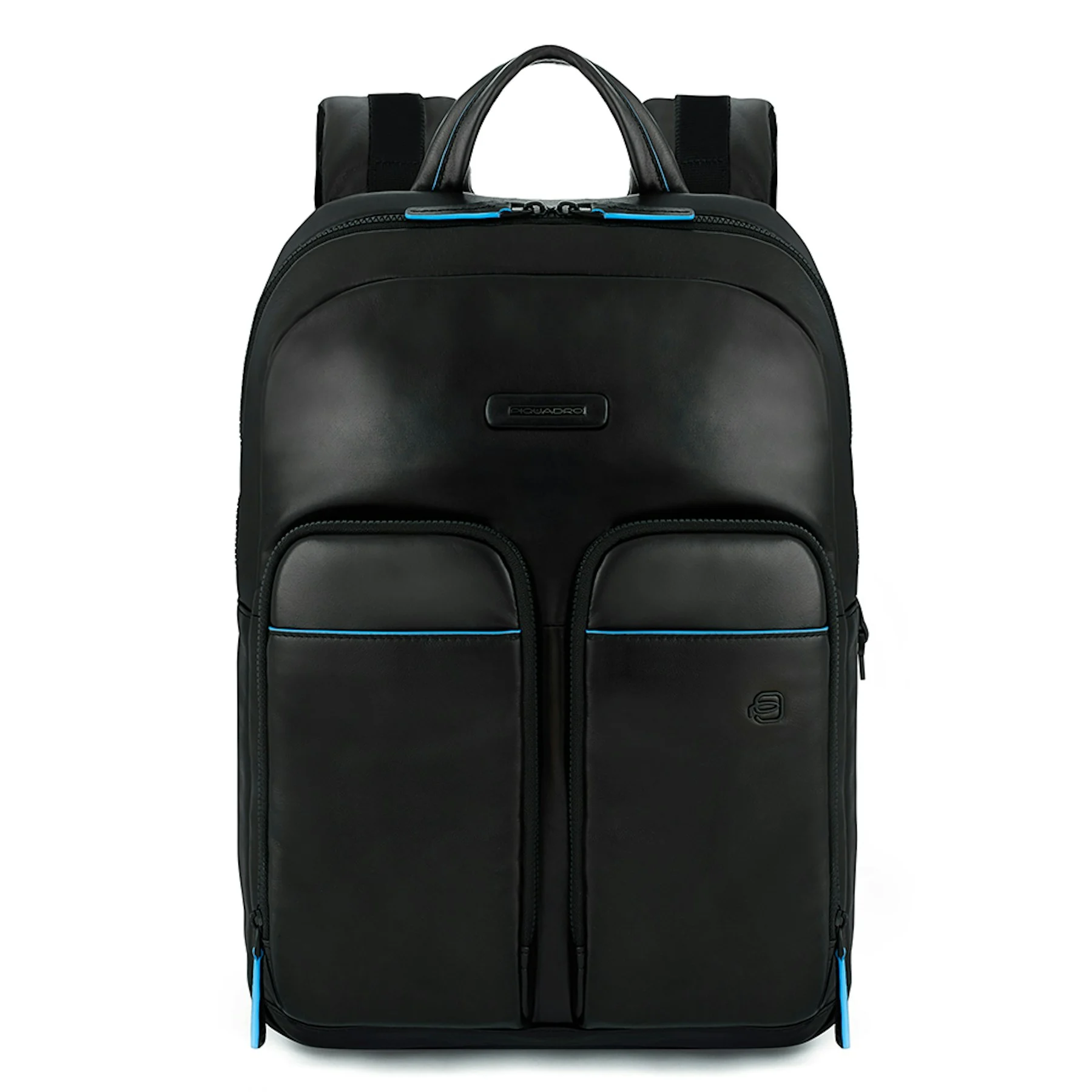Sac à dos en cuir avec poche | Noir