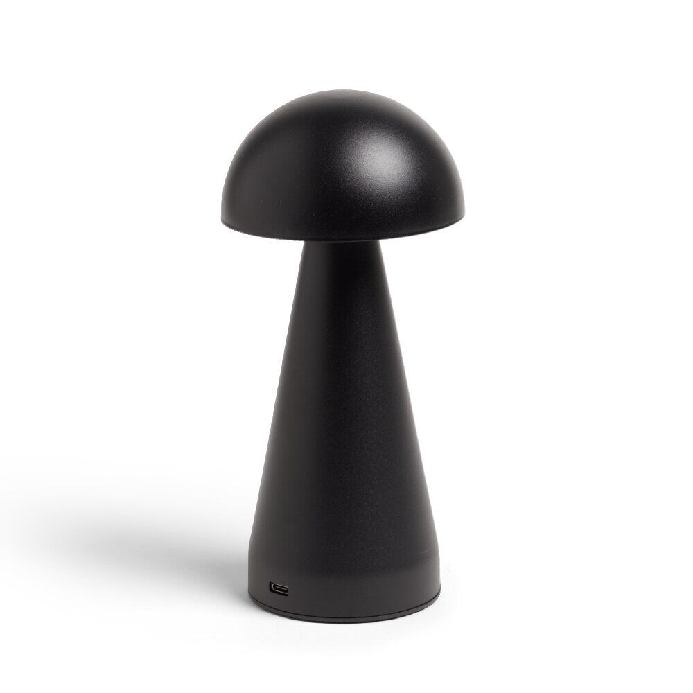 Lampe de table Roundi USB tactile noire Ø9,5xH22,5cm