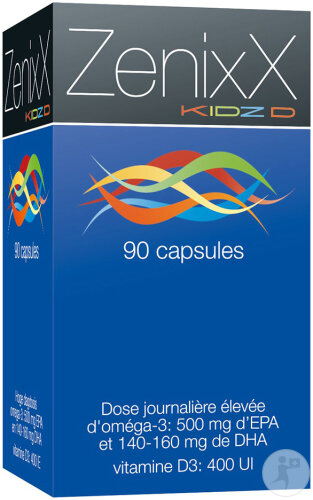ixX Pharma ZenixX Kidz Croissance & Bien-Être Enfants Oméga-3 EPA & Vitamine D3 90 Capsules