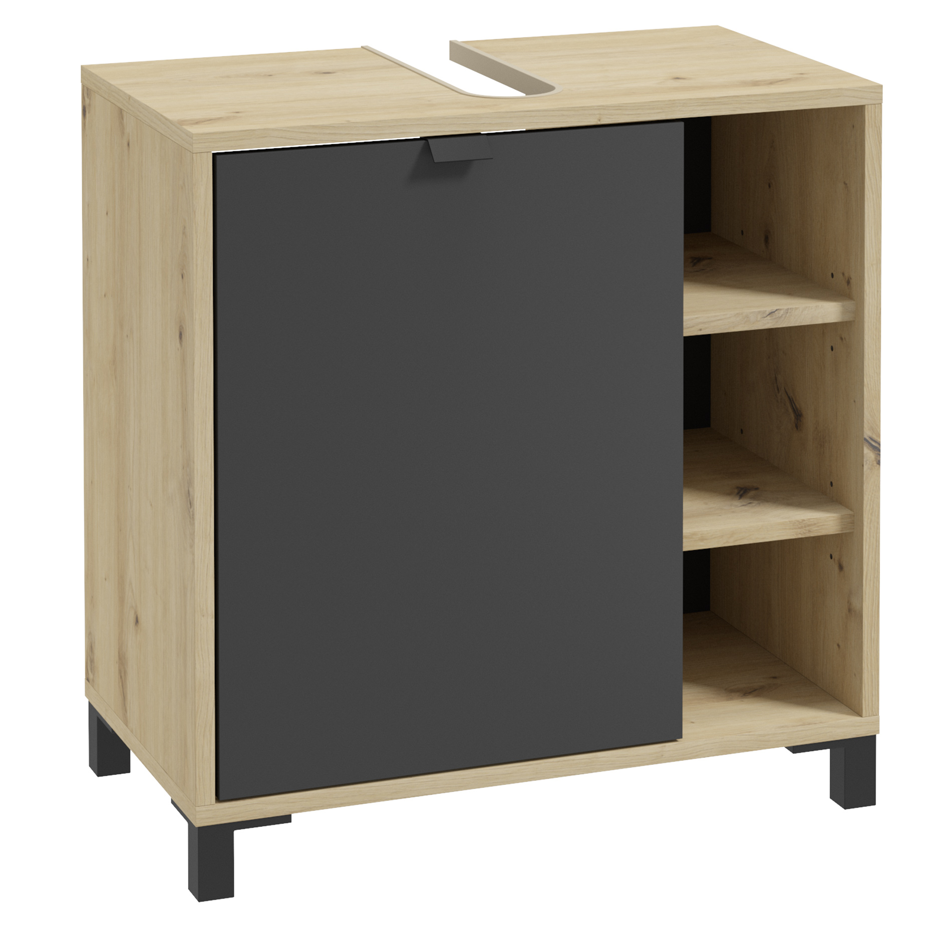 Waschbeckenunterschrank - Artisan Eiche - anthrazit - 60 cm breit