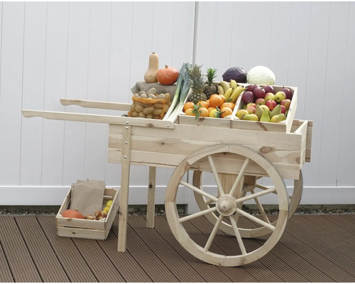 Marktwagen zonder luifel 173 x 82 x 80 cm, natuurlijk hout