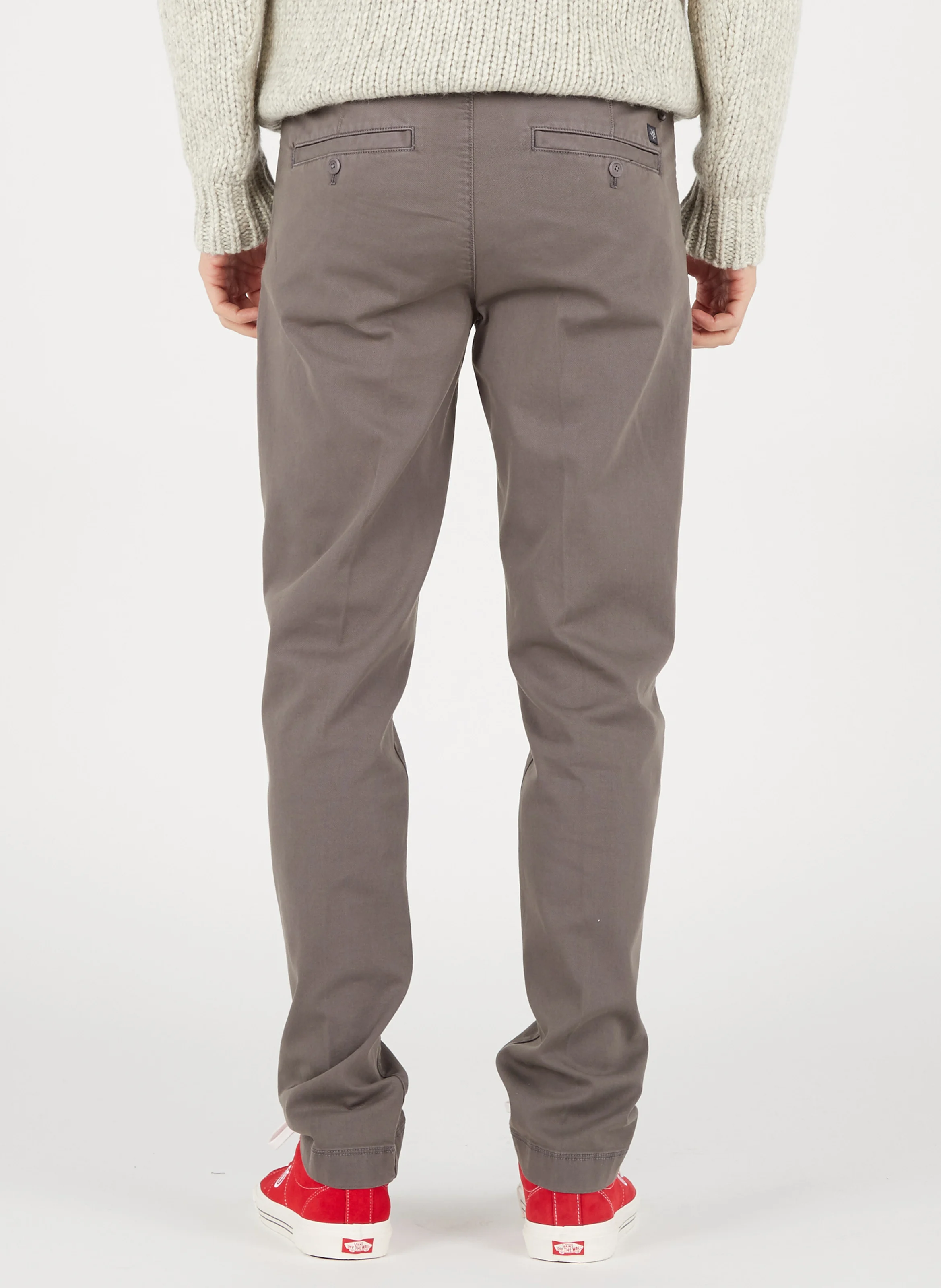 Chino slim-fit en coton mélangé | Gris