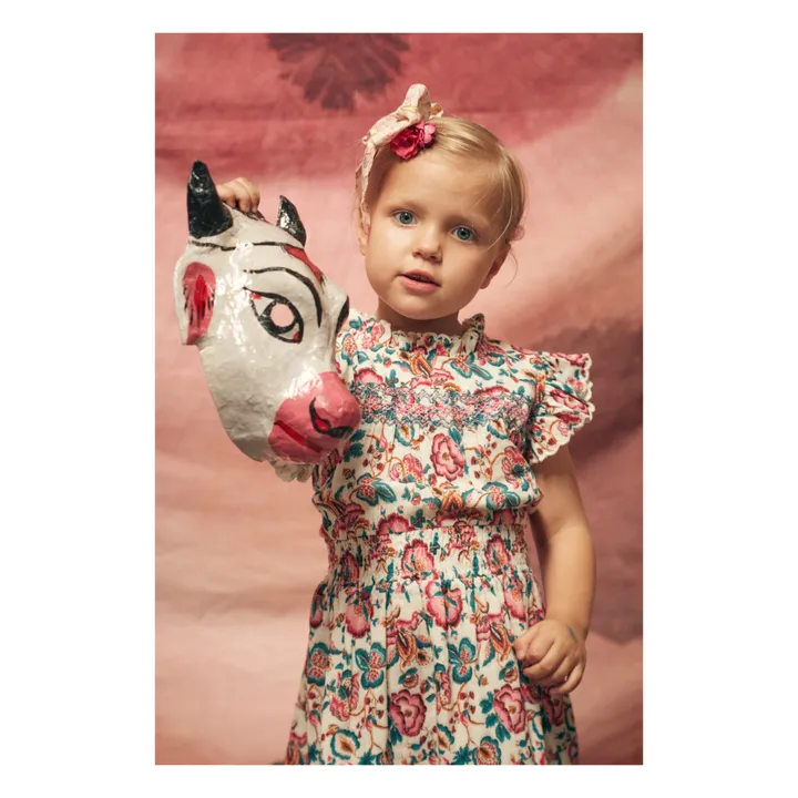 Louise Misha Robe Coton Bio Brodé Main Suzette | Ecru