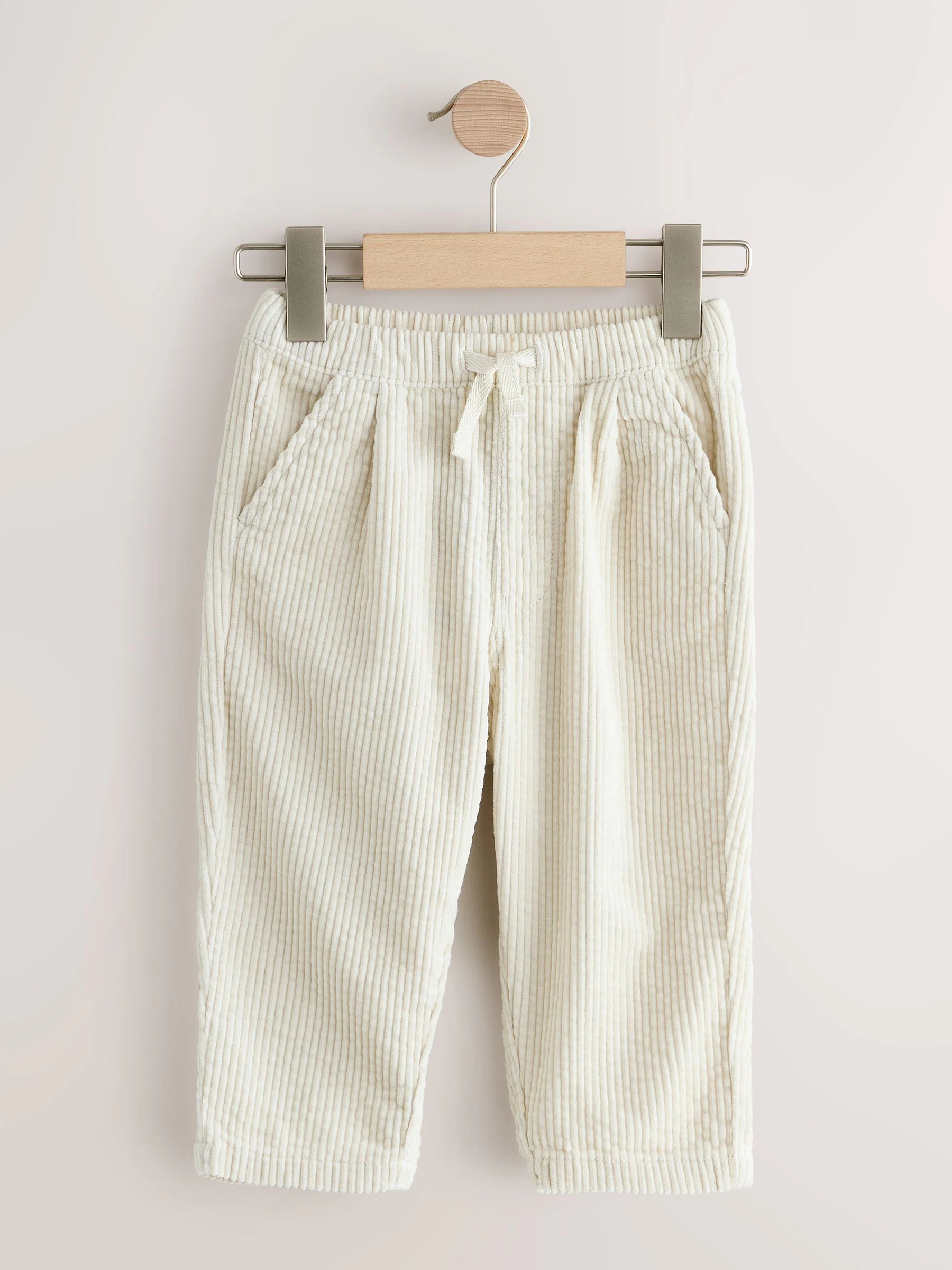Ecru - Corduroy broek met textuur en aantrekkoord (3mnd-7jr)