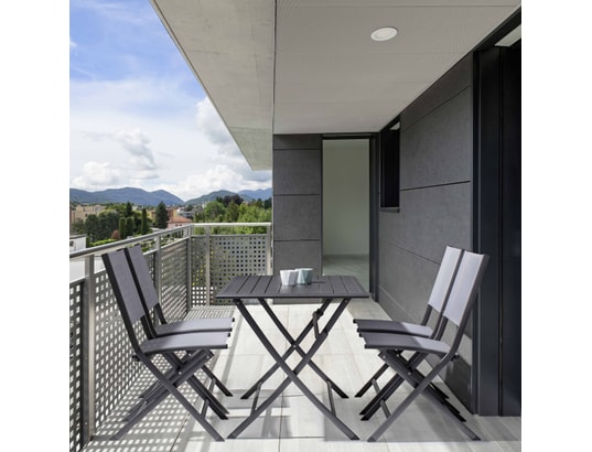 CONCEPT1 - Chaise pliante Lot de 4 chaises pliante Elin anthracite