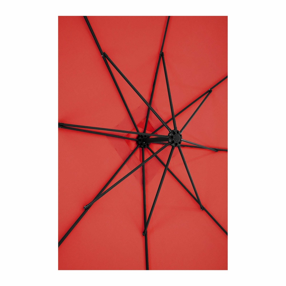 Parasol déporté - rouge - rectangulaire - 250 x 250 cm - inclinable