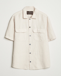 Oscar Jacobson Reg Fit City Linen Shirt Cream