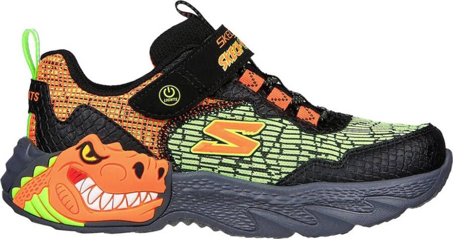 Skechers S-Slights Creature of Splash sandalen met lampjes zwart oranje Jongens Imitatieleer 30