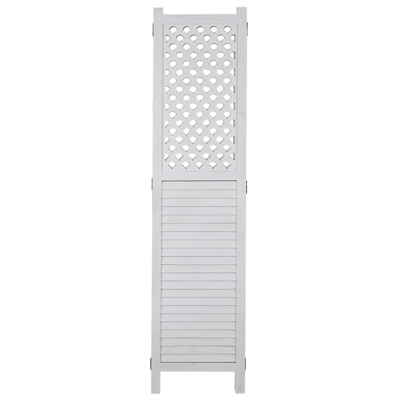 Paravent MCW-A84, Raumteiler Trennwand Sichtschutz, Ornamente 170x161cm ~ weiß