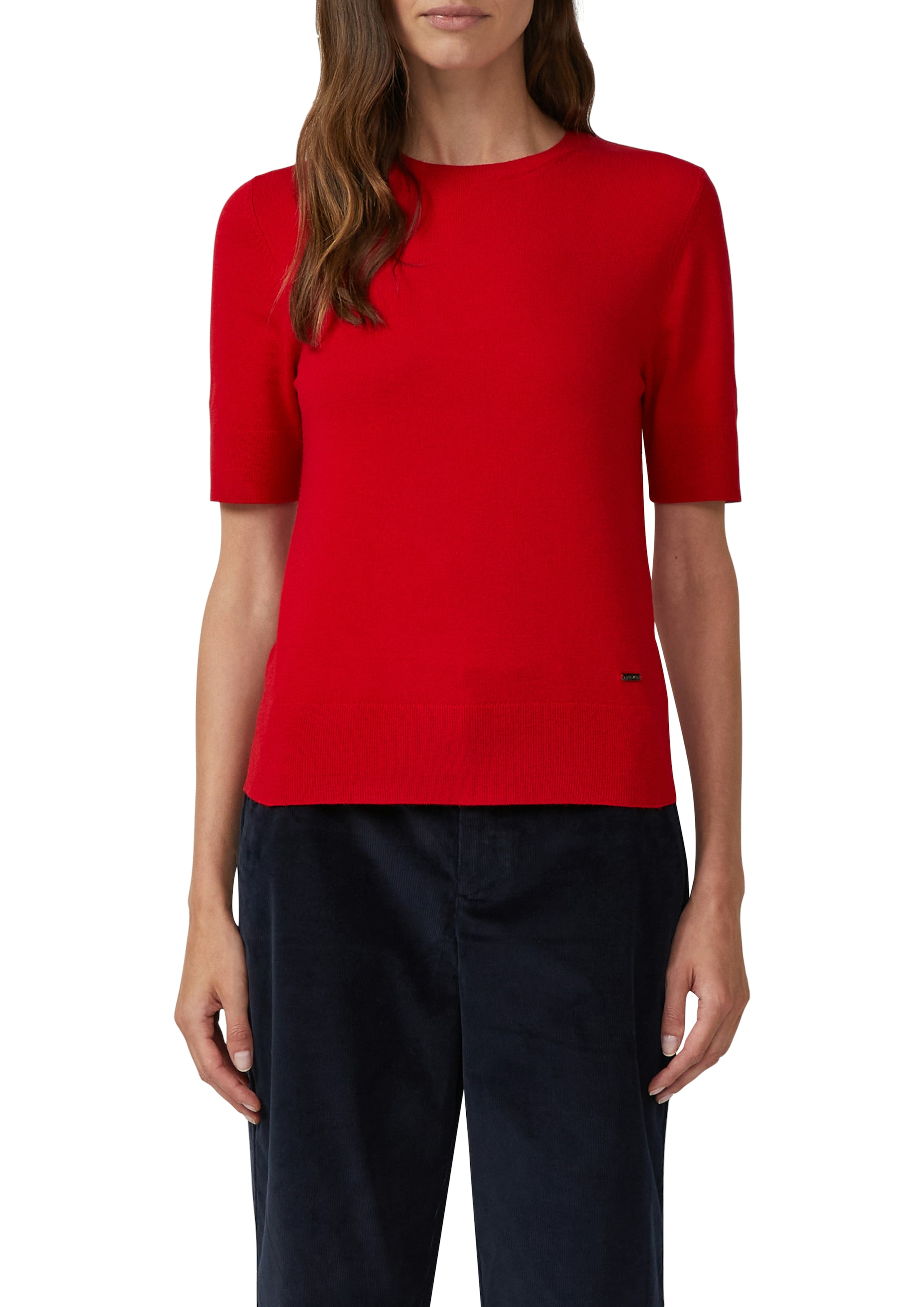 s.Oliver Kurzarmpullover , mit Logo Stickerei