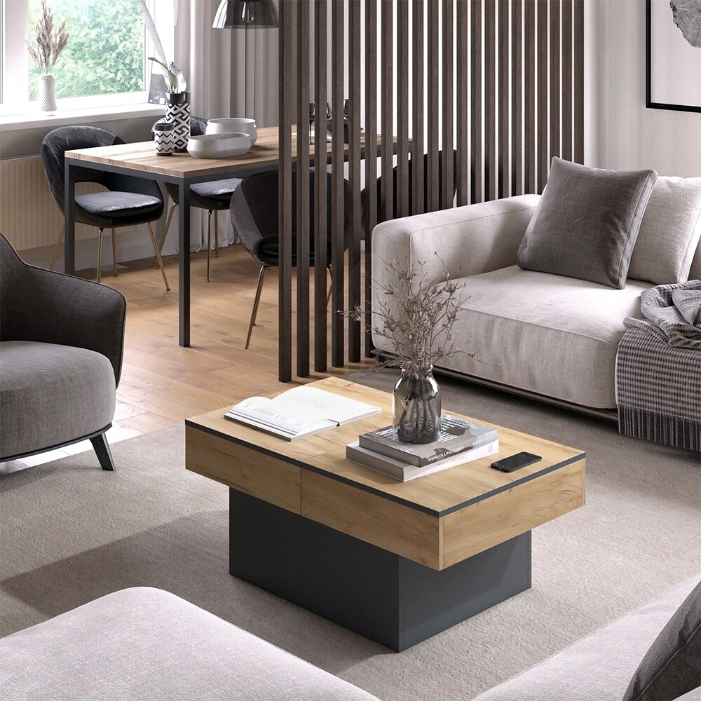 Vicco Couchtisch Boto Anthrazit Eiche 95 x 40 ausziehbar