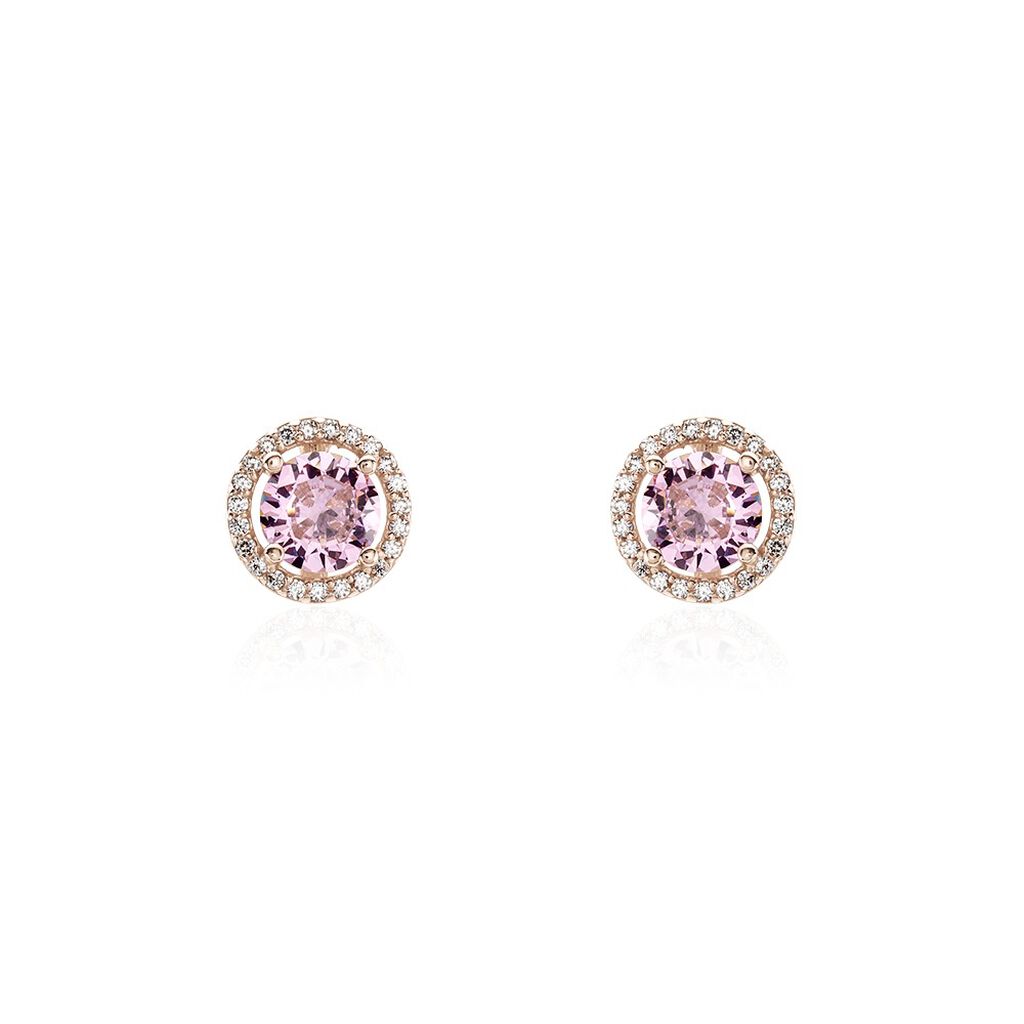 Boucles D'oreilles Puces Rio Argent Rose Oxyde