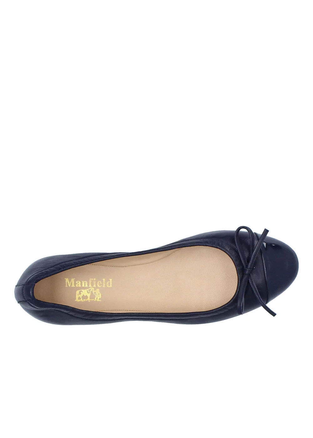 BALLERINE KOWEIT CUIR MARINE ET POINTE VERNIS