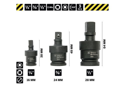 WGB 3-delige power cardankoppelingset