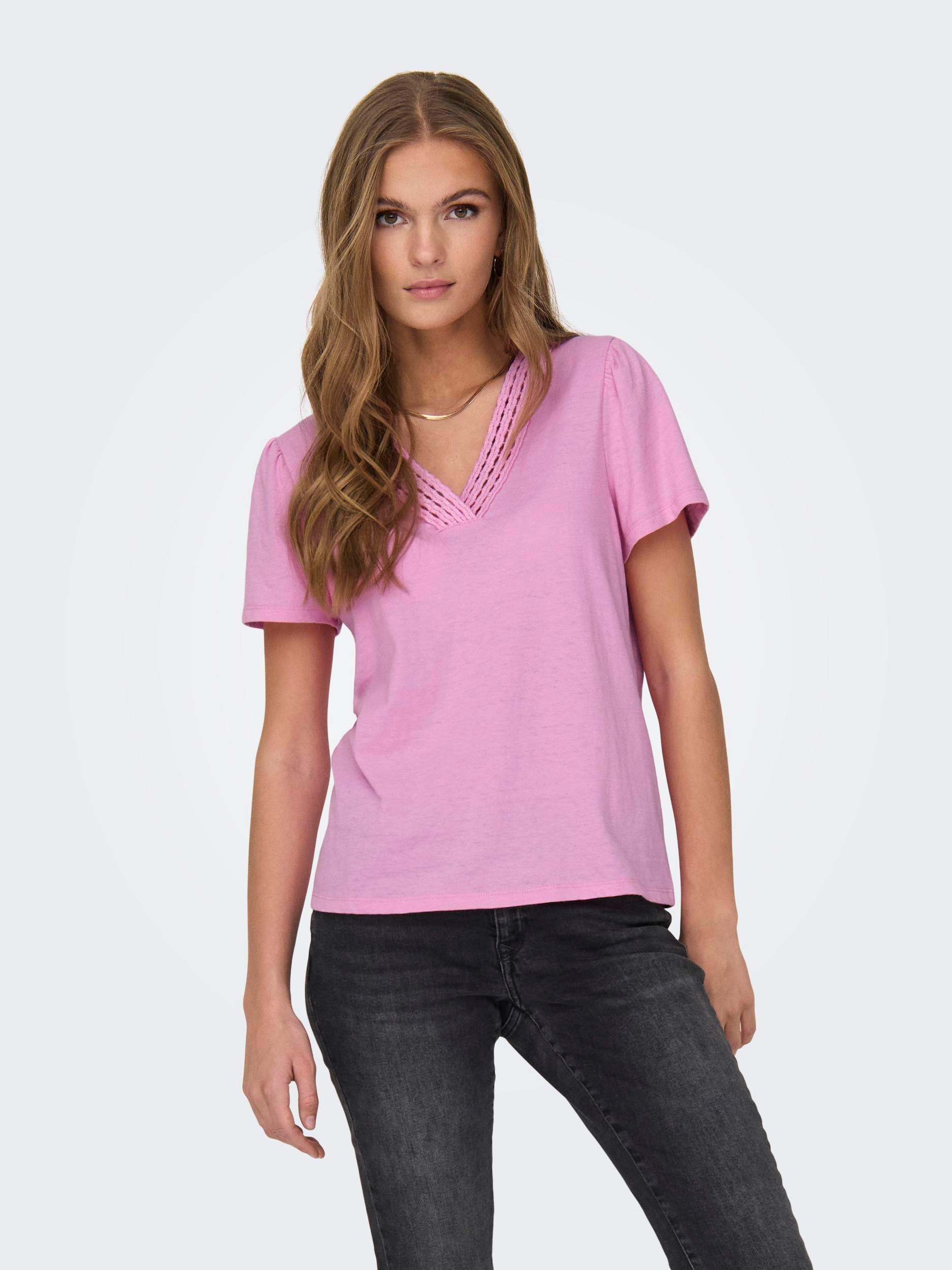ONLY V-Shirt »ONLBENITA S/S V-NECK TOP JRS«