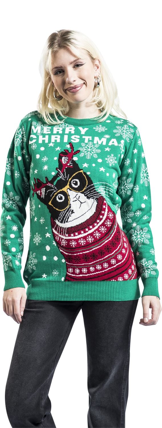 Merry Christmas cat | Pull Moche De Noël Pull de Noël